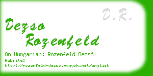 dezso rozenfeld business card